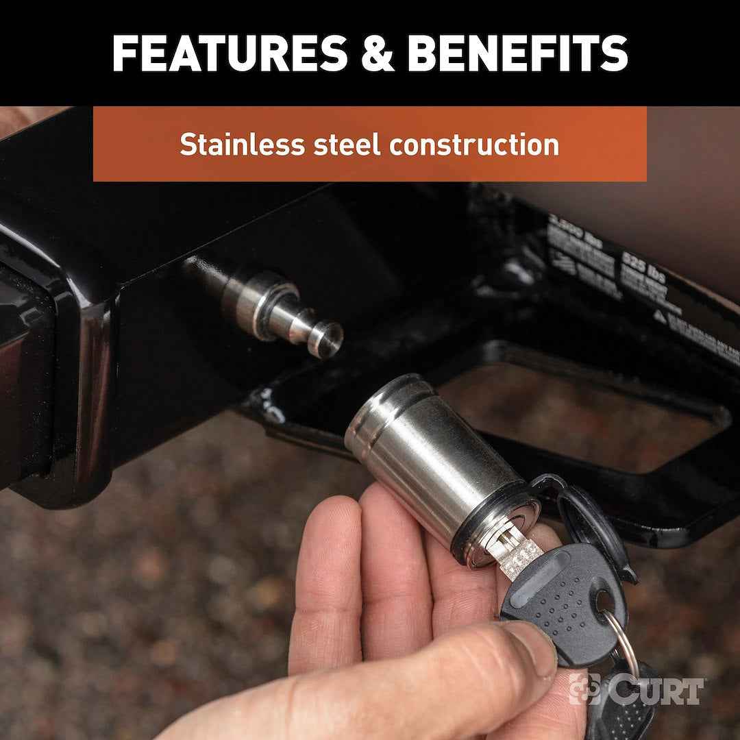 CURT 23516 Stainless Barbell Lock for 2-Inch Receiver