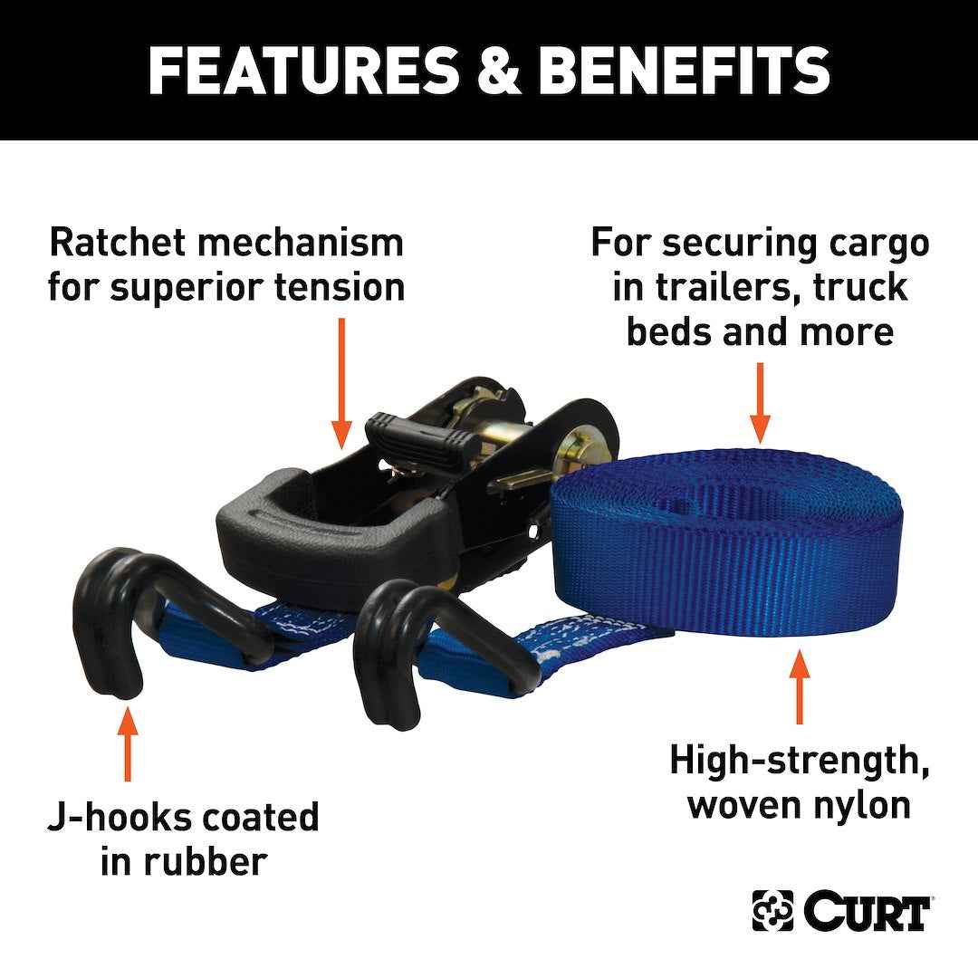 CURT Tie Down Strap - Cargo, 16 ft – 83020