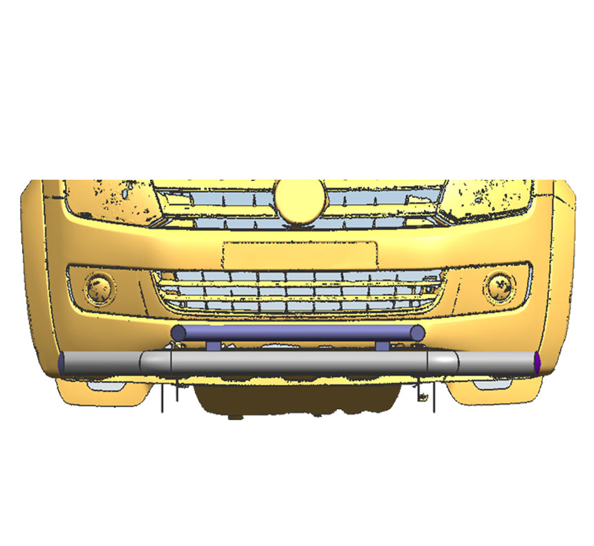 Black Horse Offroad Fd-Ni21s Polished Stainless Front Bumper Protector - image 2
