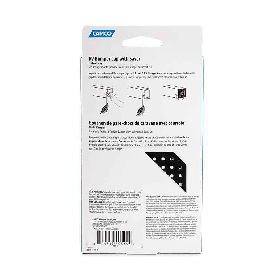 Camco 40324 Black 4-Inch Squeeze-Grip Sewer Bumper Cap