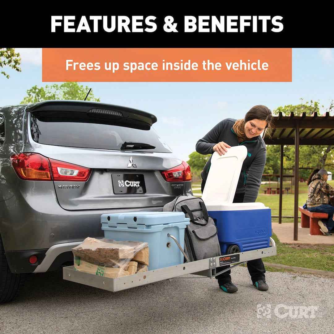 CURT Hitch Cargo Carrier - 20 in x 60 in, 2 in – 18100