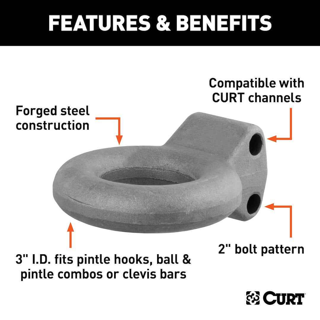 CURT Lunette Ring - 3 in, Channel Mount – 48600
