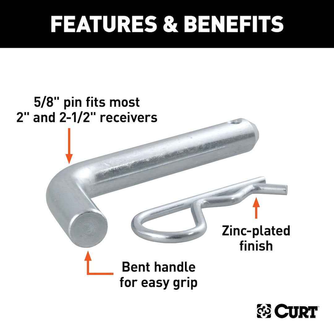 CURT 21581 5/8-Inch Hitch Pin for 2/2-1/2-Inch Receivers