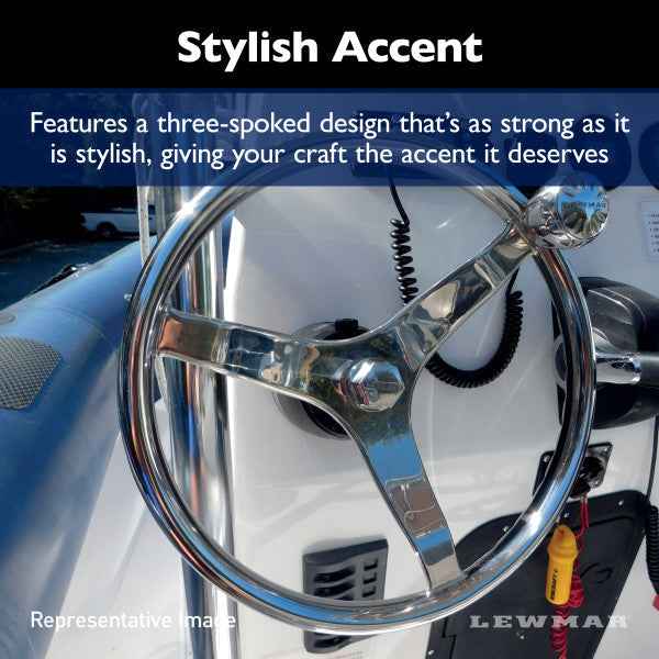 Lewmar 13-1/2-in Stainless-Steel Boat Steering Wheel – 89700820