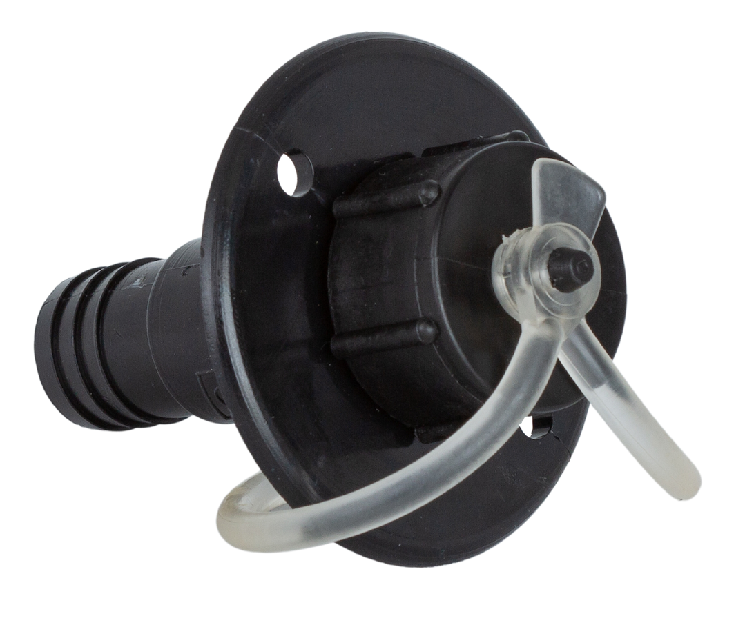 JR Products 95385 Black OEM Drain Port, 3/4-Inch Hose Outlet