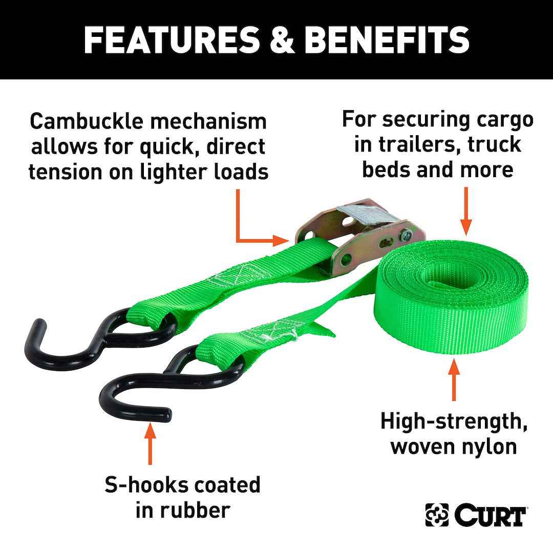 CURT Tie Down Strap - Cargo, 16 ft – 83016