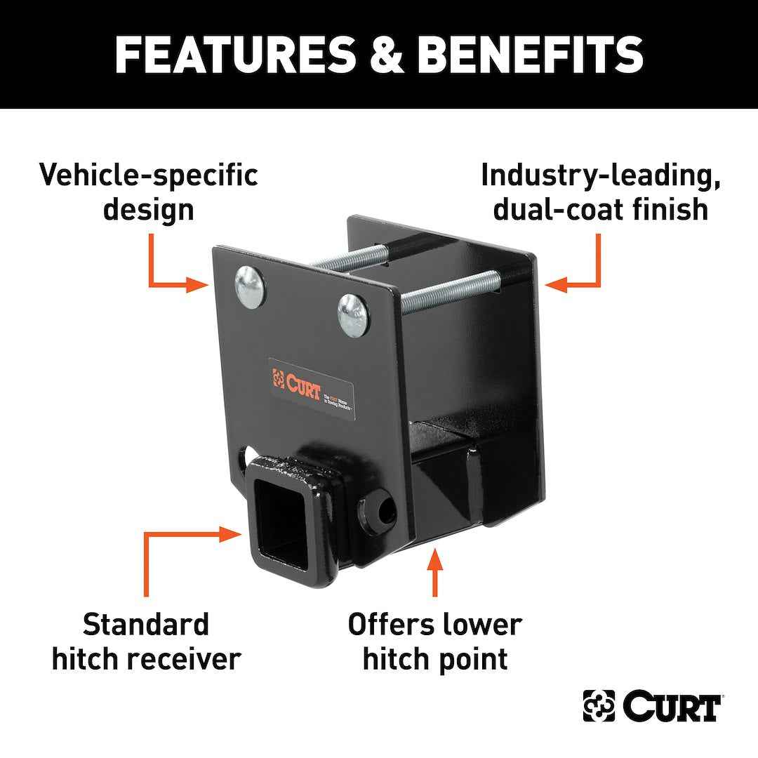 CURT RV Bumper Hitch - 4 x 4-in Beam, 2-in Receiver – 19100