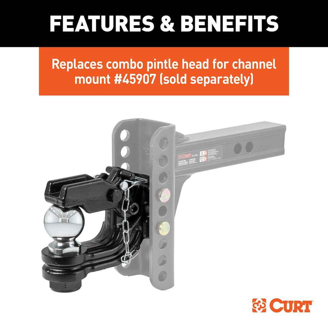 CURT Channel-Mount Ball & Pintle Head - 13,000 lb – 45920