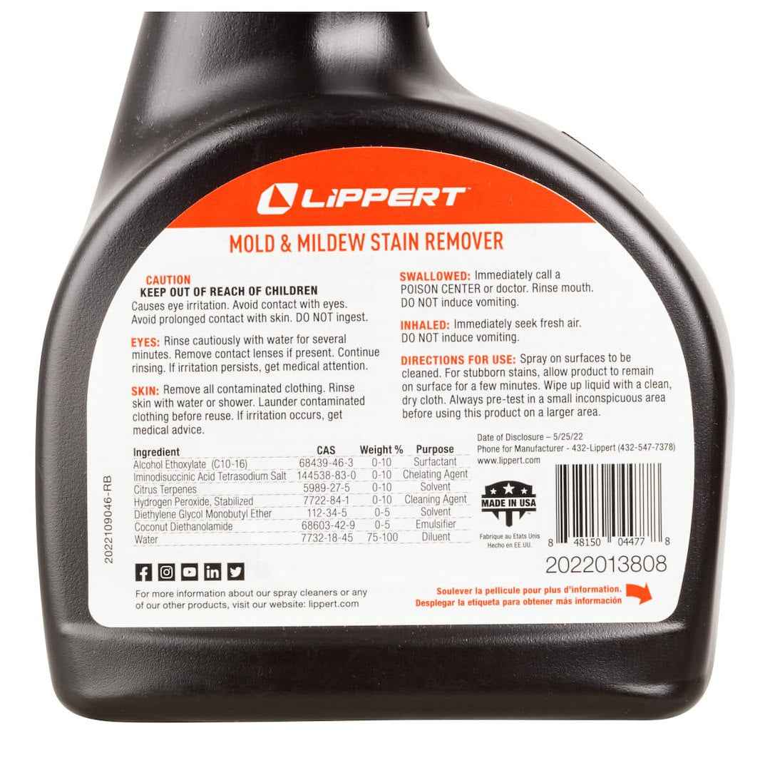 Lippert 2022013808 Bleach-Free RV Mildew Cleaner, 32-Ounce