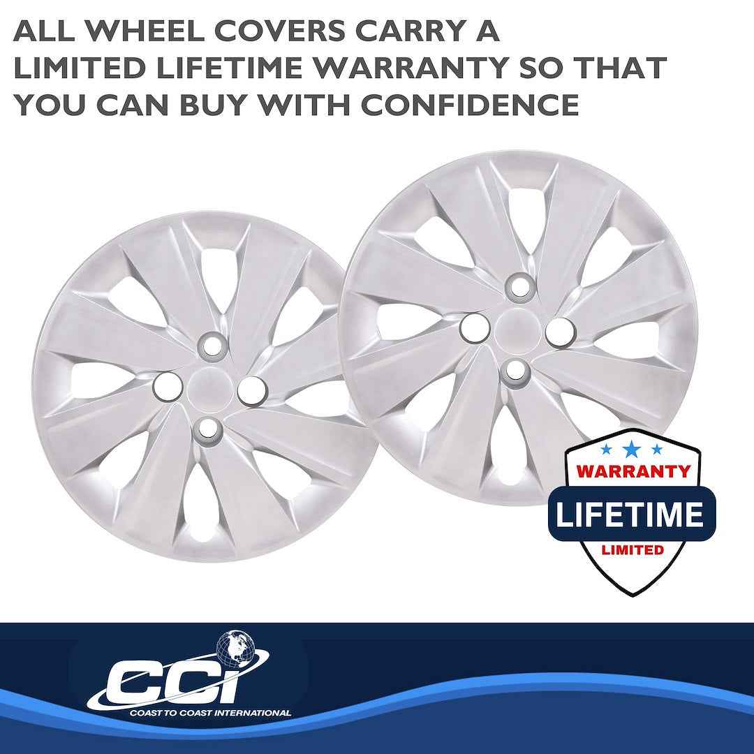 Coast To Coast 54915S Kia Rio 15-Inch Silver Snap-On Set