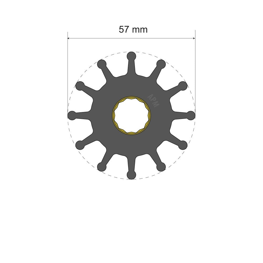 Albin 06-01-037 Premium Volvo Gasoline Cooling-Pump Impeller - image 2