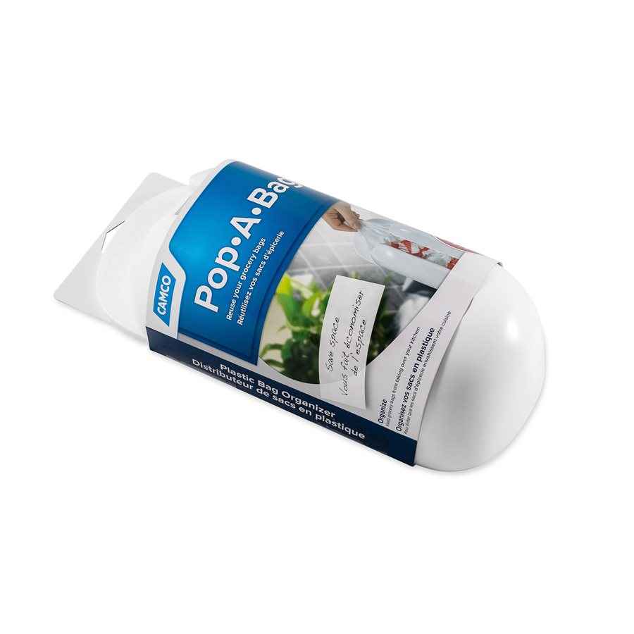Camco 57061 White Grocery Bag Storage Dispenser, 25-Bag Capacity