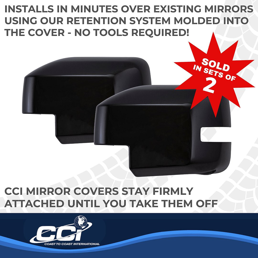 Coast To Coast MC67558RBK Gloss-Black Full Mirror Overlay Set - image 4