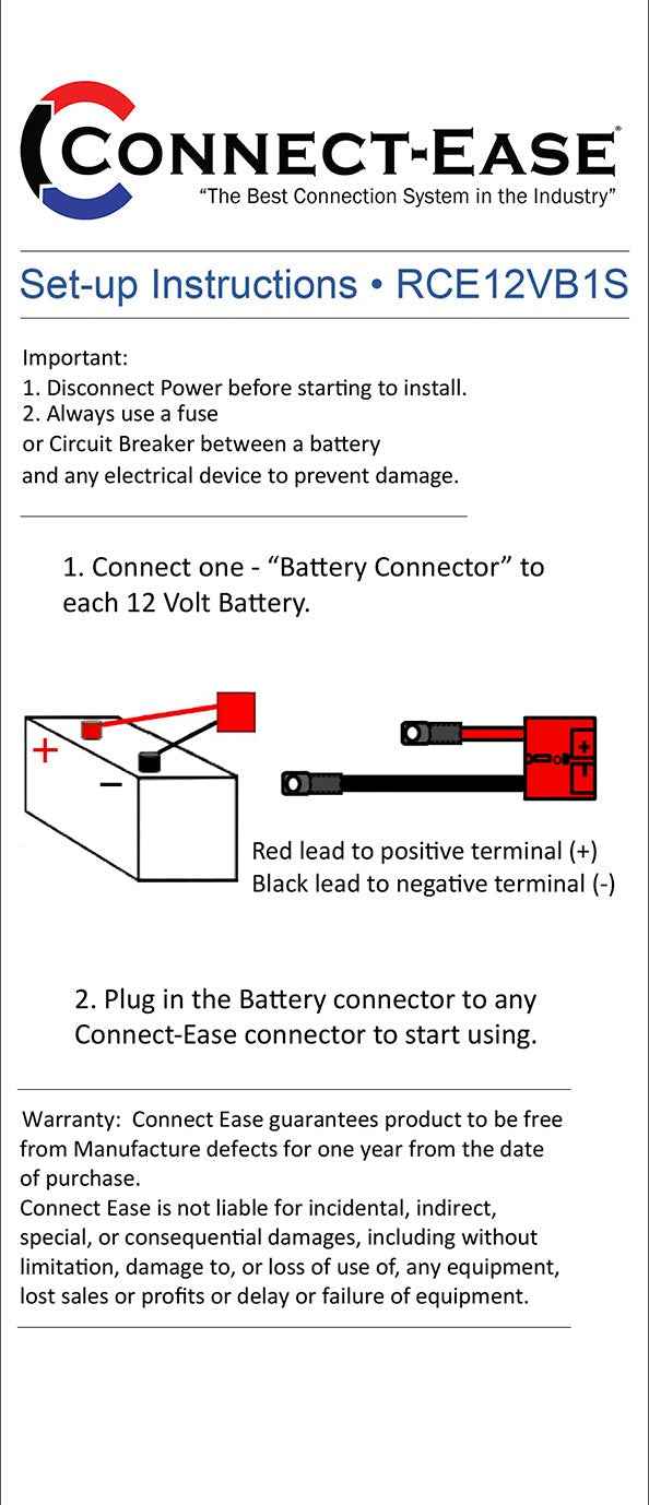 Connect-Ease RCE12VB1S 12V Equipment Battery Quick Connector