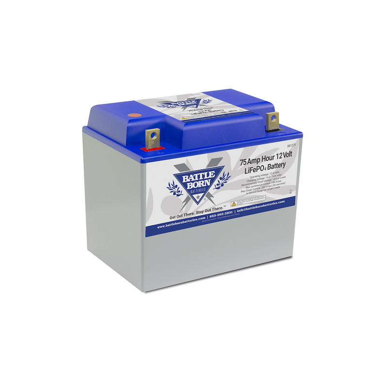 Battle Born Batteries BB1275 12V Group 24 Lithium Deep Cycle RV Battery 75Ah LiFePO4 – image 1