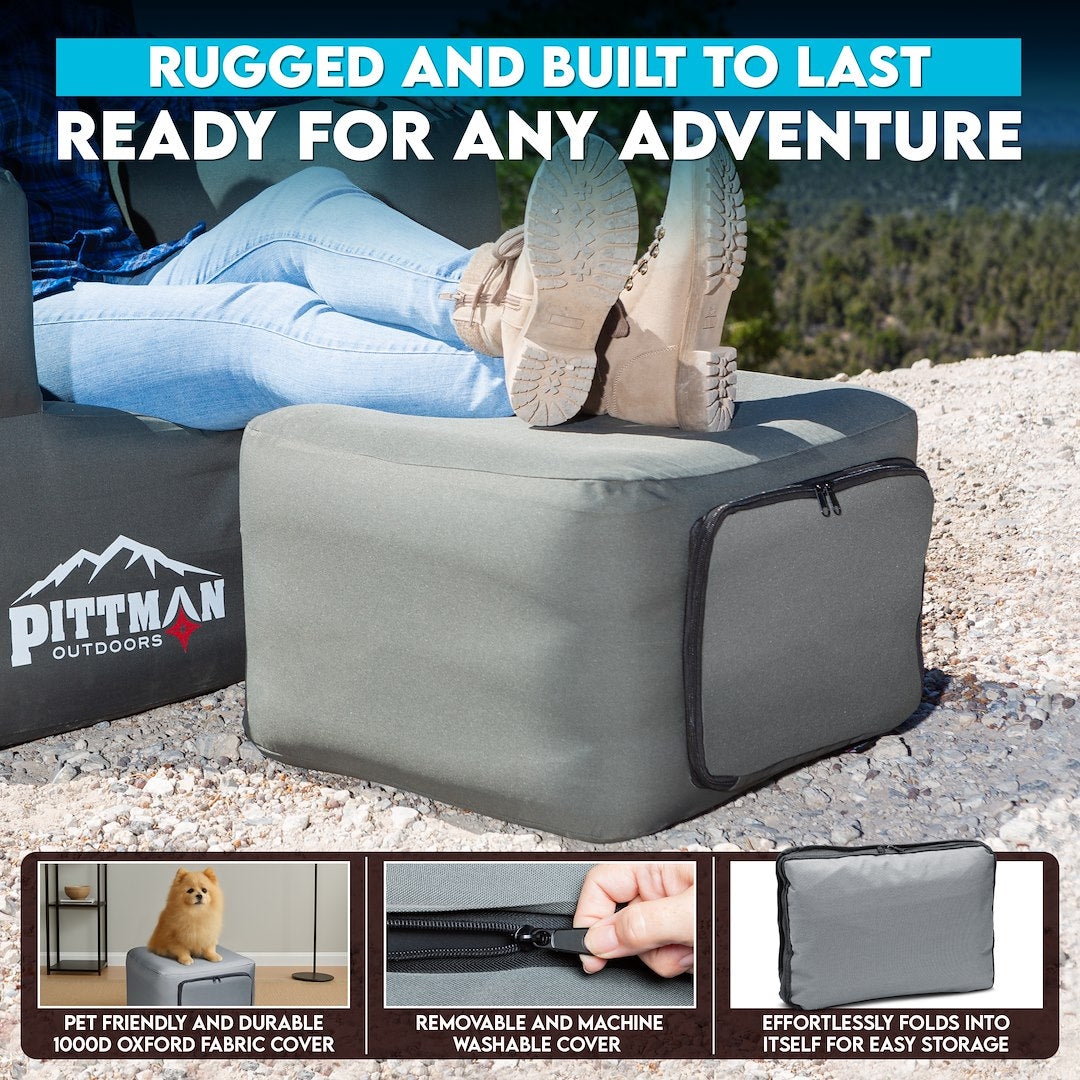 AirBedz PPIAIROTTO Gray Inflatable Ottoman, 300-lb Capacity