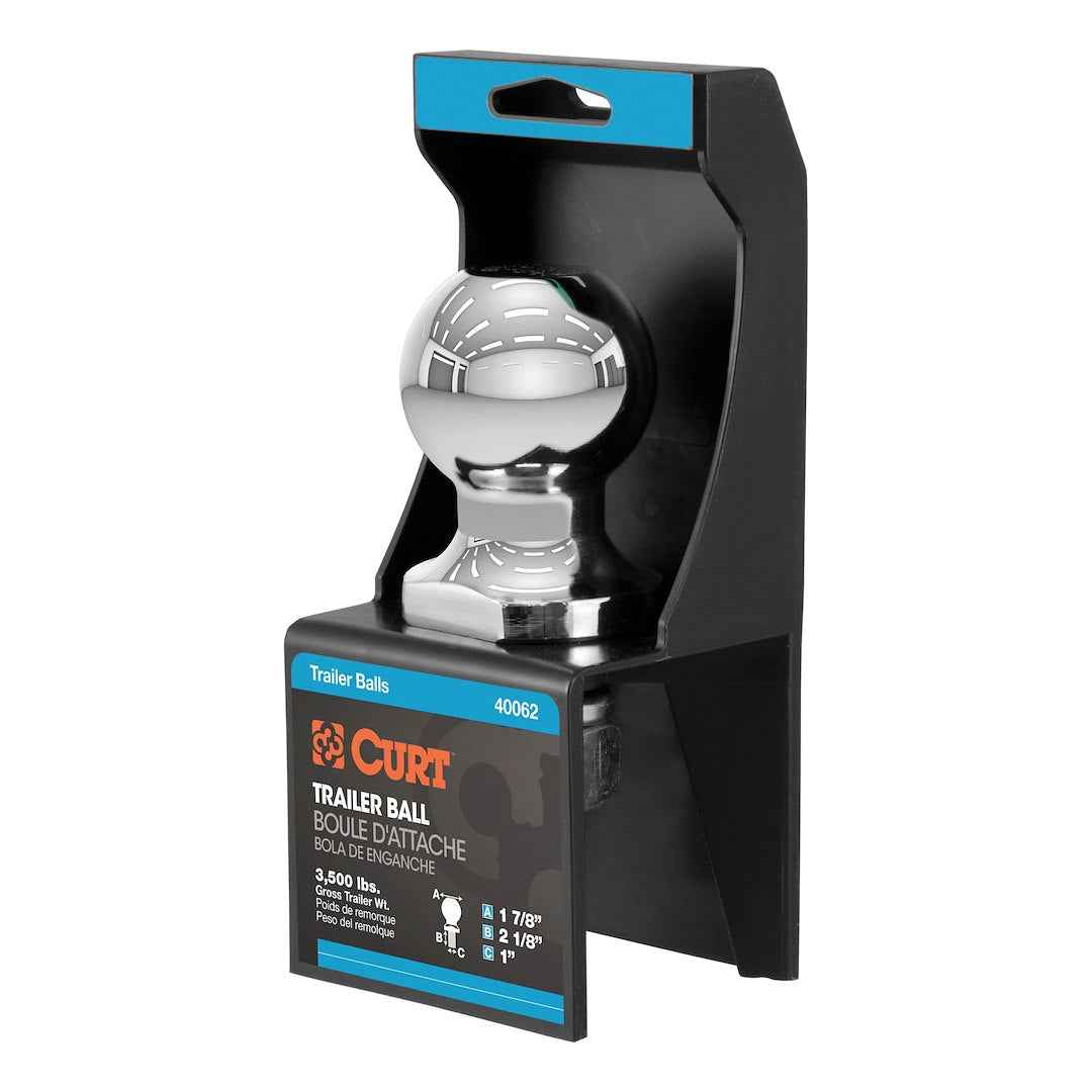 CURT 40062 1-7/8-Inch 3500-lb Hitch Ball, 2-1/8-Inch Shank