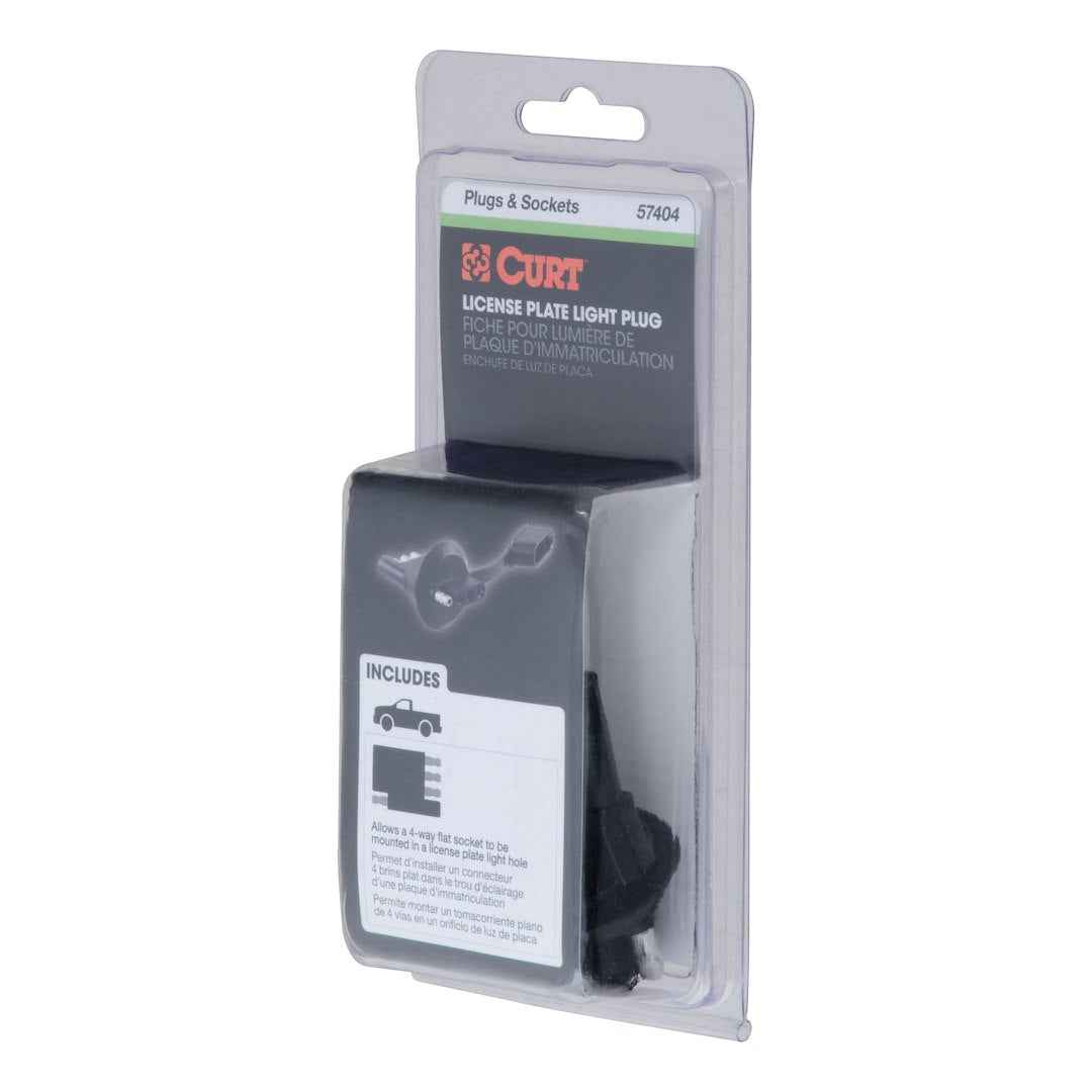 CURT 57404 License-Plate-Light 4-Flat Socket Adapter