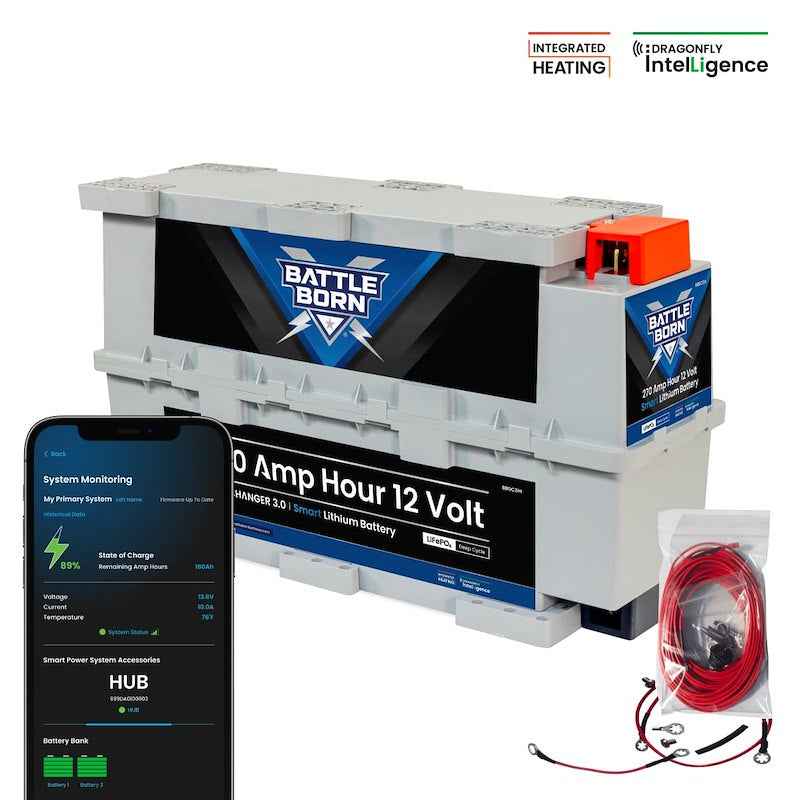 Battle Born Batteries BBGC3IH 12V GC3 Lithium Deep Cycle RV Battery 270Ah Heated Smart – image 1