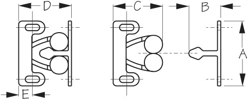 Sea Dog 227141-1 Twin-Roller Door Catch
