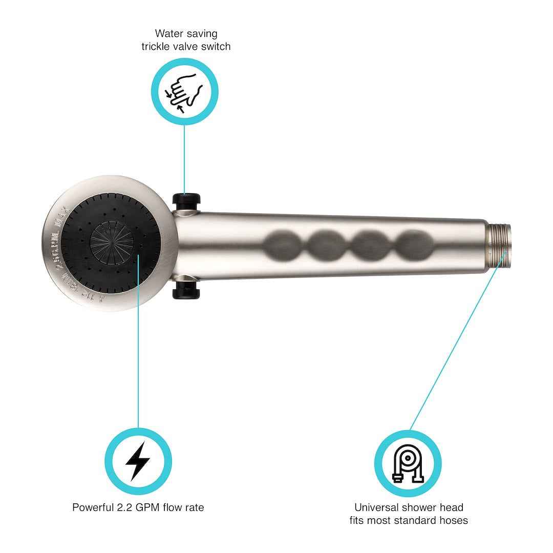 Dura Faucet Handheld Shower Head - Brushed Satin – DF-SA135-SN