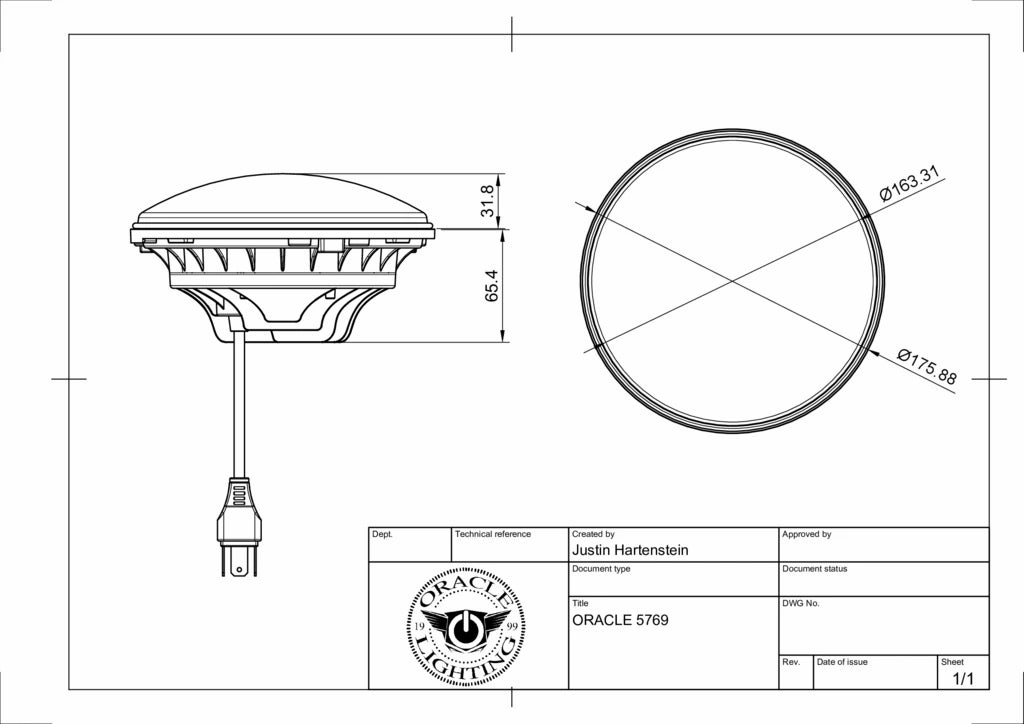 Oracle Lighting 5769-504 Composite High-Power Headlight Assembly