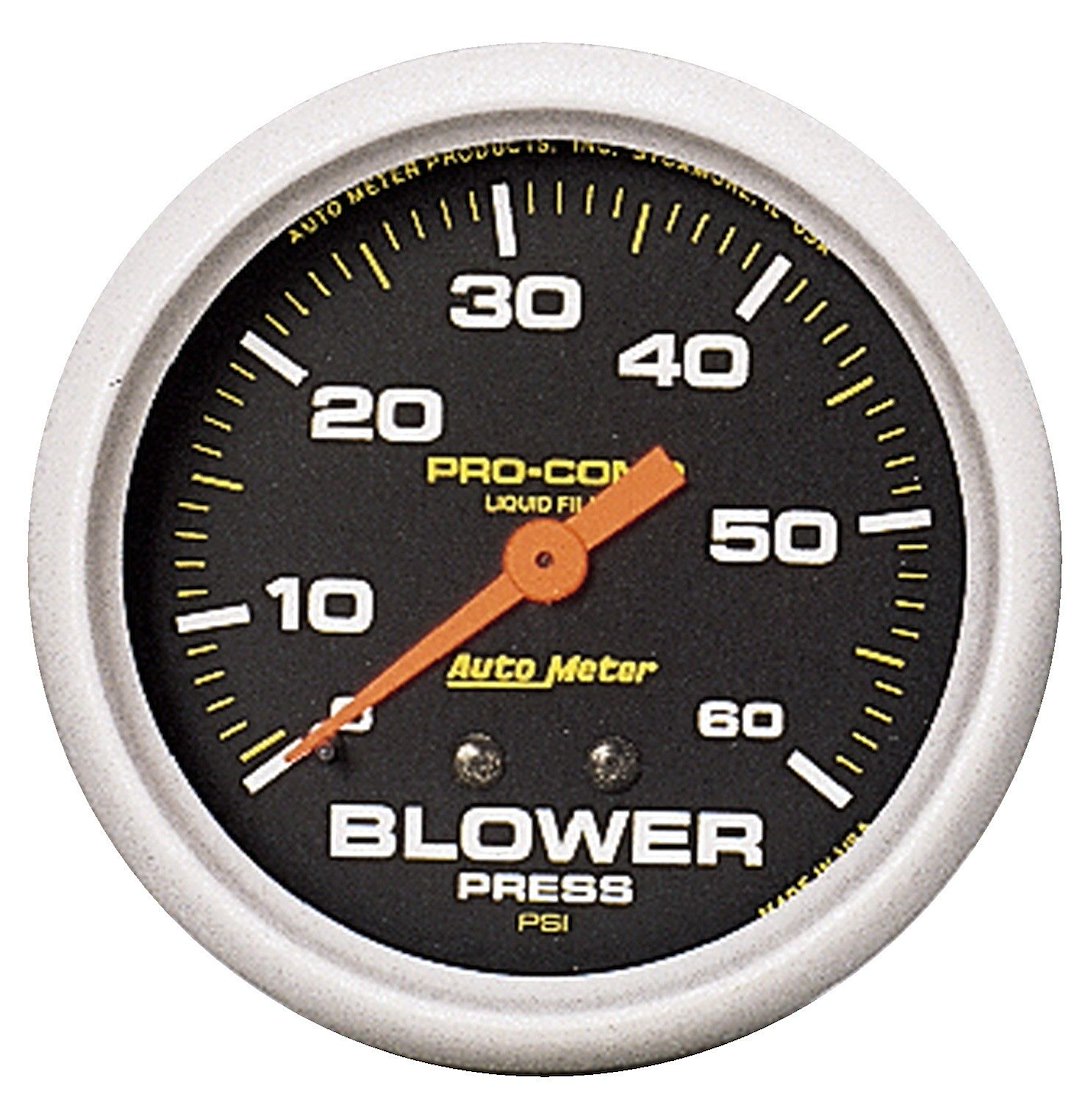AutoMeter 5402 Pro-Comp Liquid-Filled Blower Gauge, 0–60 PSI - image 1