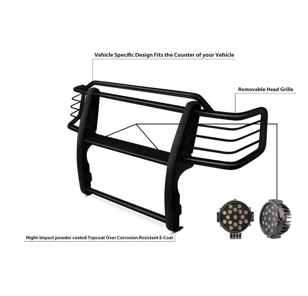 Black Horse Offroad 17TN23MA-PLB 4Runner Grille/Brush Guard and Light Kit - image 4