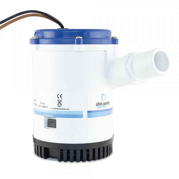Albin 01-03-013 Heavy-Duty Bilge Pump, 12V, 2,250 GPH