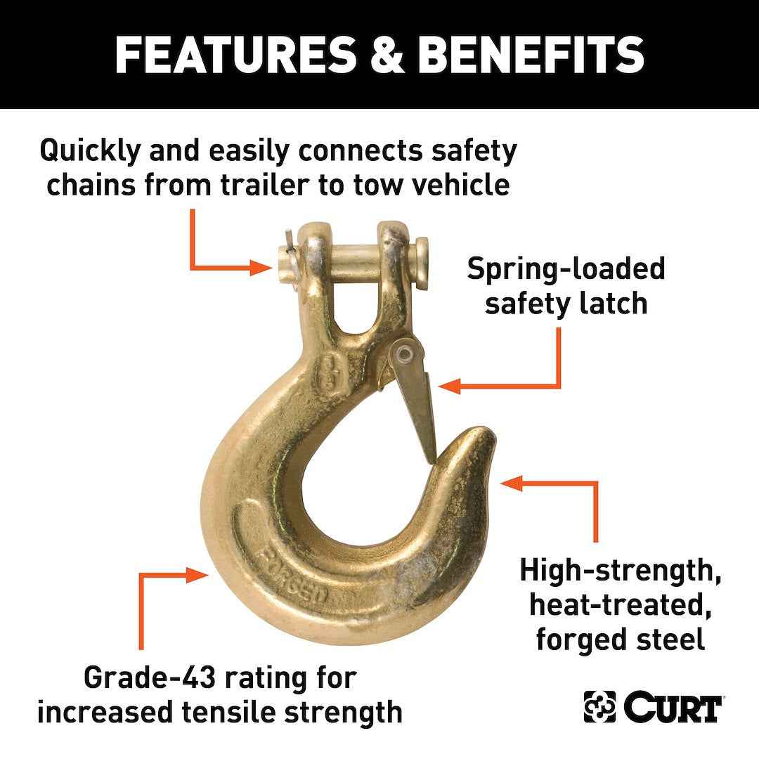 CURT 81560 Grade 43 1-Inch Clevis Hook, 18,000-lb