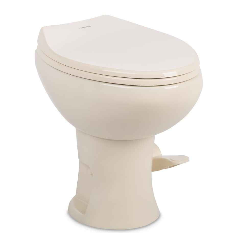 Dometic 9610008282 Bone Porcelain Pedal-Flush Toilet, 18-Inch Seat