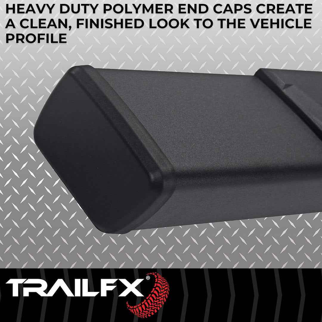 TrailFX 4 in Trapezoidal Nerf Step Bars - Black, 300 lb – A4022B
