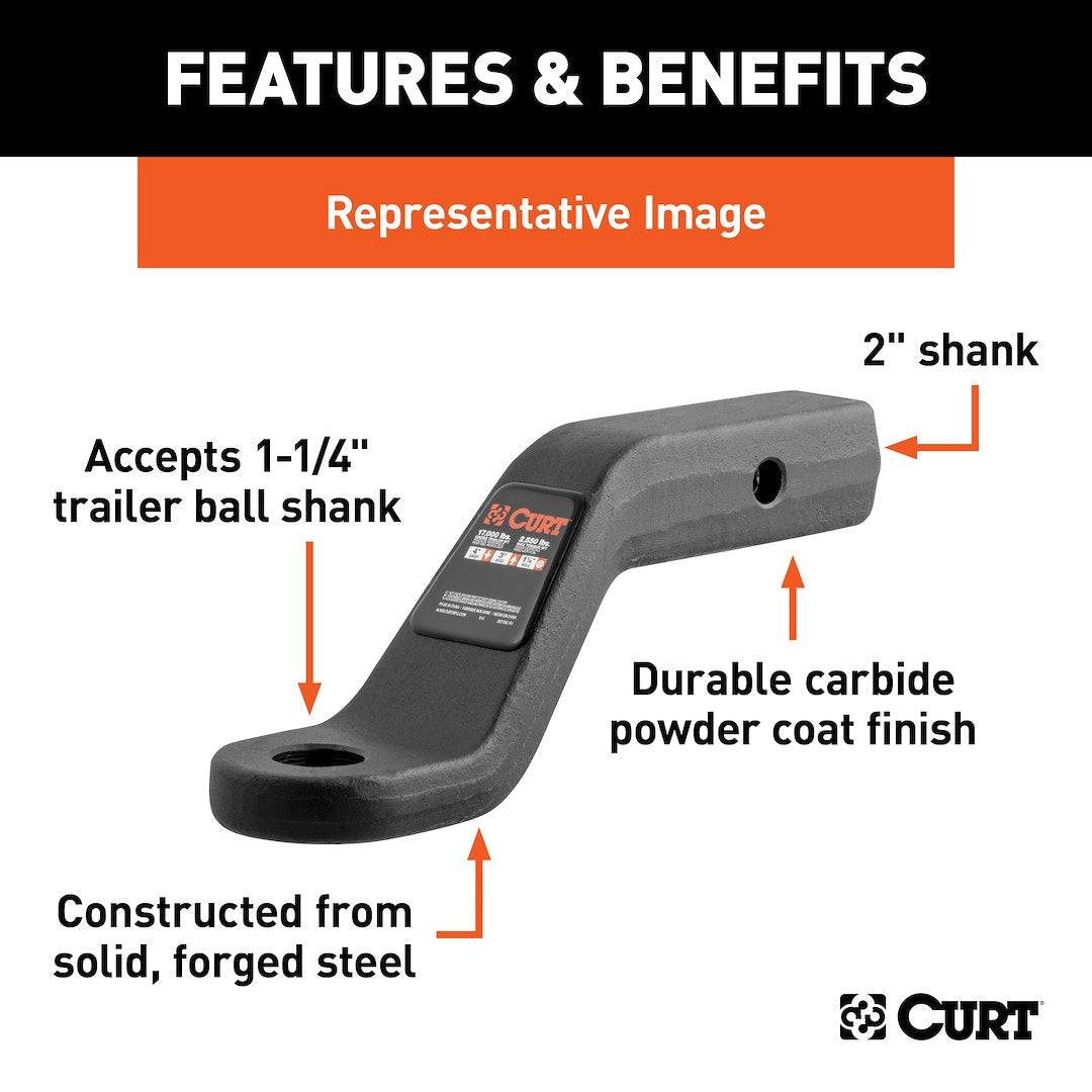 Curt 45342 Trailer Hitch Ball Mount - image 3