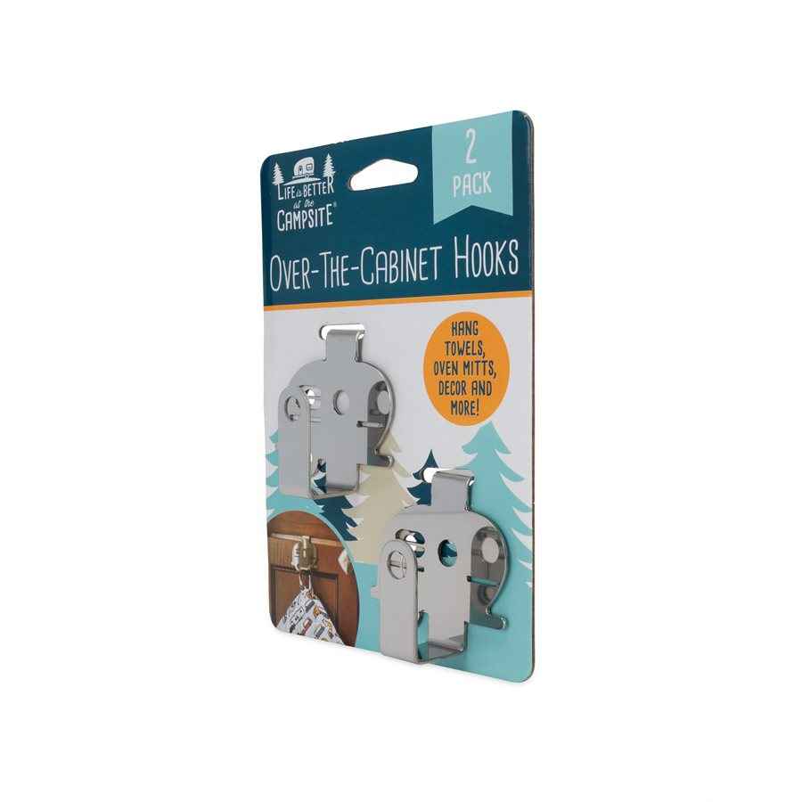 Camco 53382 Retro RV Stainless Over-Cabinet Hooks