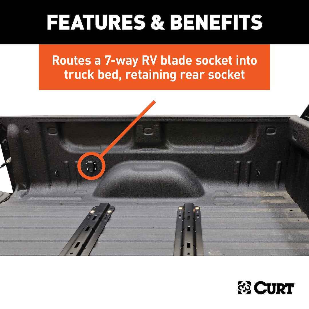CURT 7-ft Truck-Bed Wiring Extension - 7-Way RV Blade – 57008