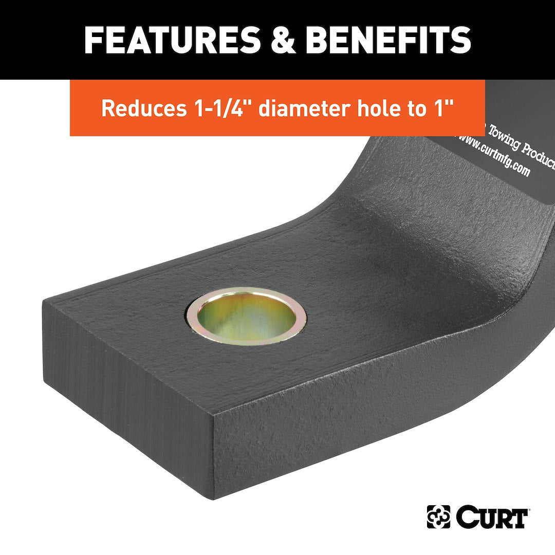 CURT Trailer Hitch Ball Shank Reducer (21200) – Color: Yellow