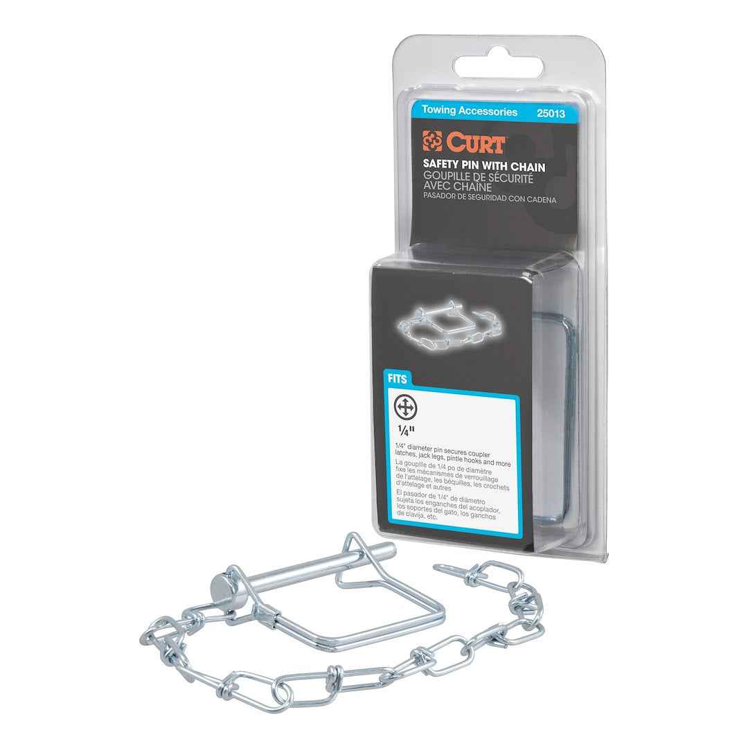 CURT 25013 Chained 1/4-Inch Coupler Safety Pin