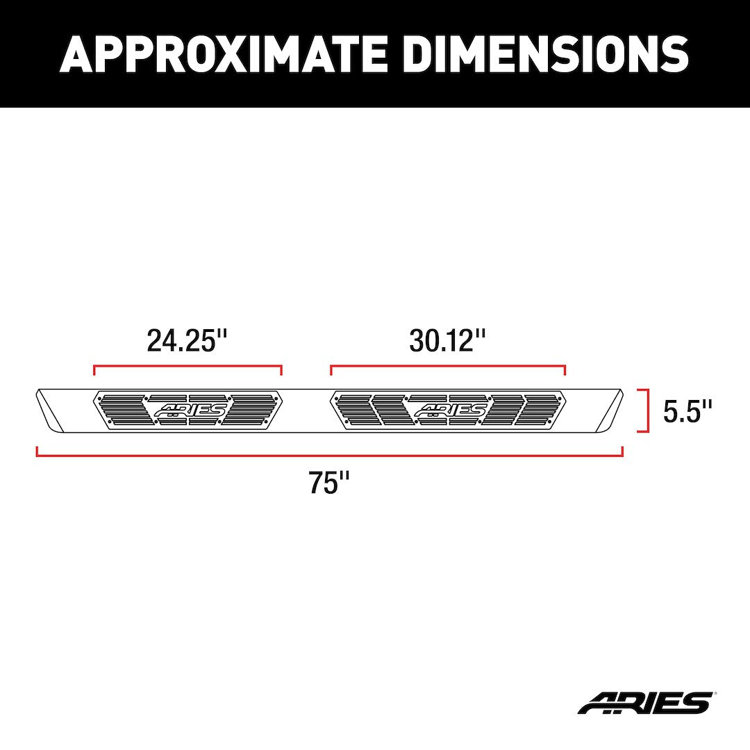 Aries 2057975 AscentStep 5-1/2-Inch Black Steel Component - image 2