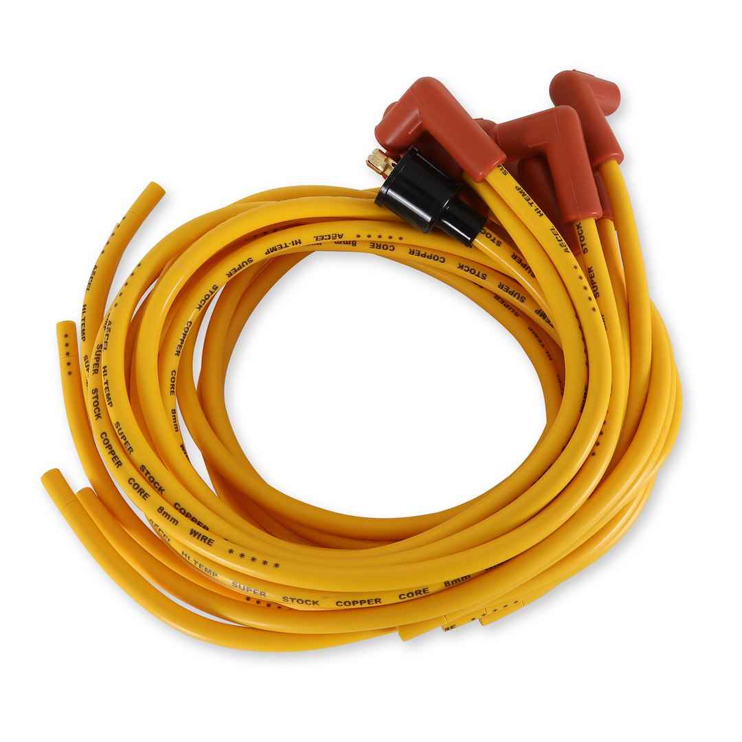 ACCEL Ignition 4039 Super Stock Yellow 8 mm Wire Kit, Male Ends