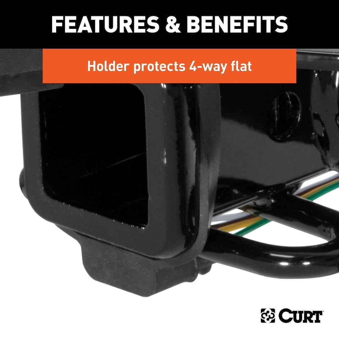 CURT 21728 2-Inch Rubber Receiver Cover with 4-Way Holder