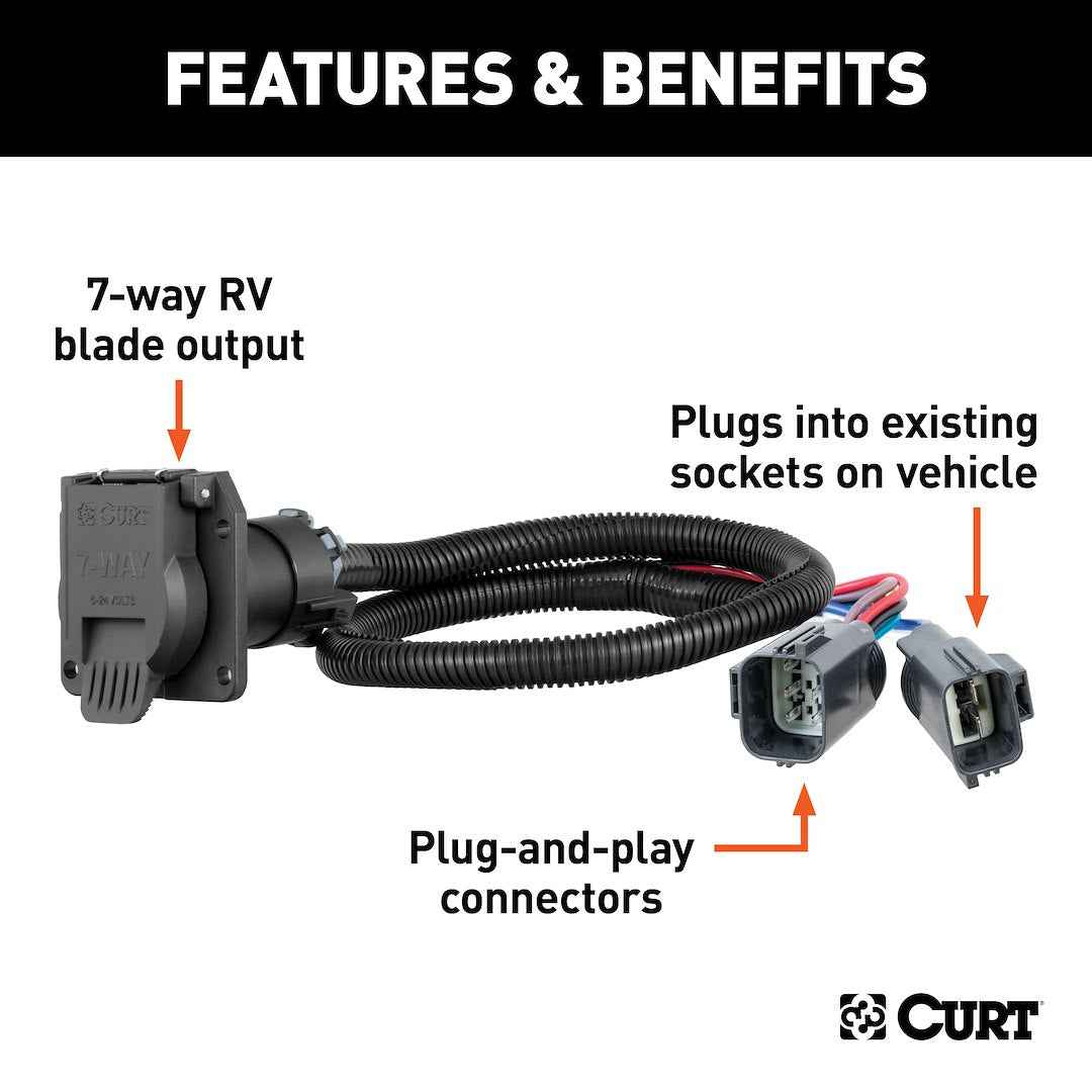 CURT 7-Way RV Blade Wiring - Ford F-650, Ford F-250 Super Duty – 56443