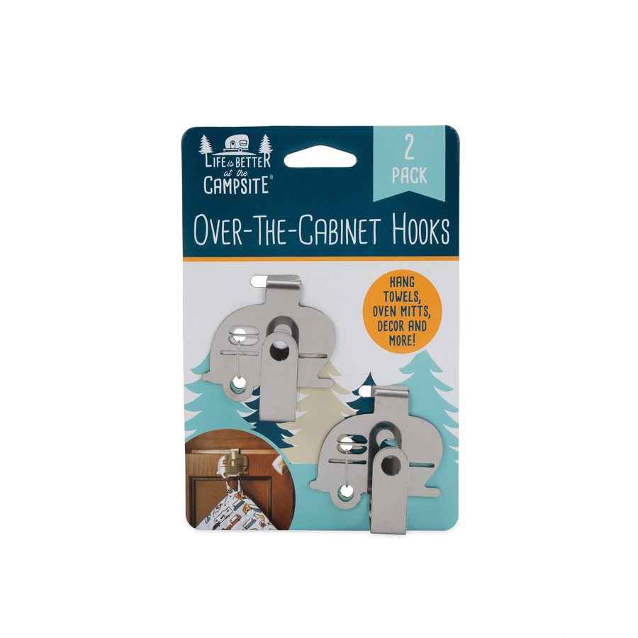 Camco 53382 Retro RV Stainless Over-Cabinet Hooks