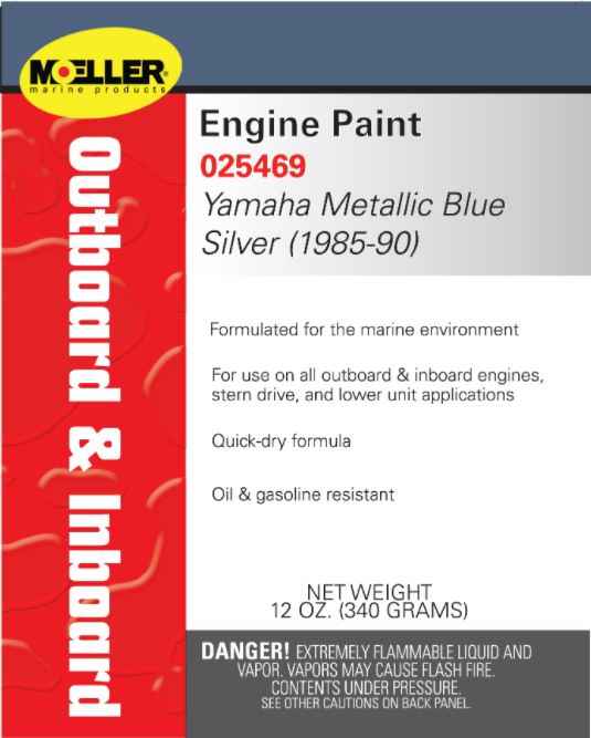 Moeller Yamaha Metallic Blue Silver Marine Engine Finish, 12-Ounce – 025469