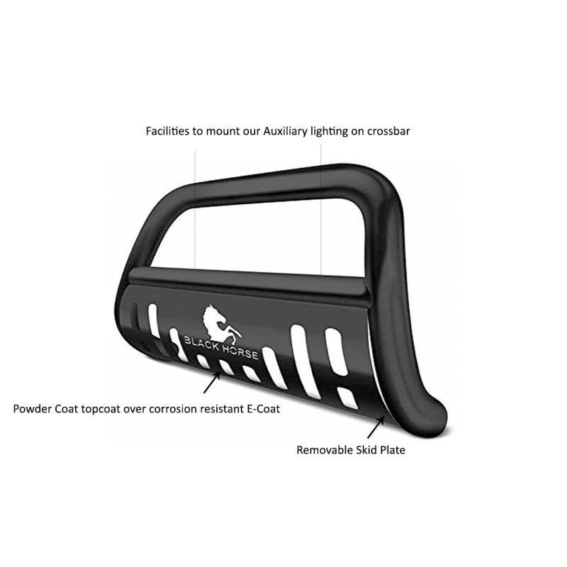 Black Horse Offroad CBB-C6502SP Frontier Matte-Black Bull Bar and Skid Plate - image 4