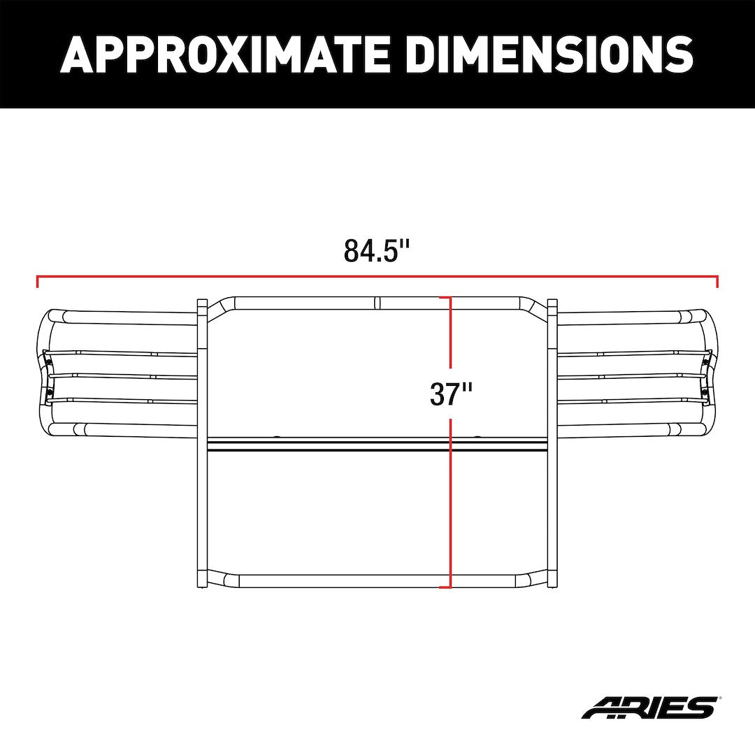 Aries 2069 Toyota Steel Grille/Brush Guard, Black - image 4