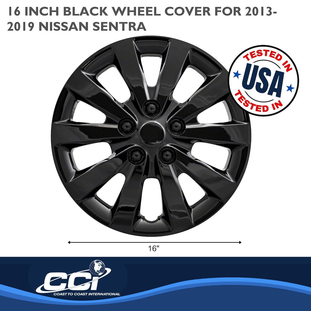 Coast To Coast 52116BLK Sentra 16-Inch Gloss Wheel Trim Set - image 3