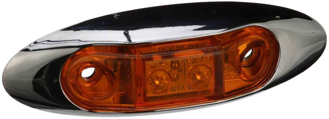 Peterson V168XA Amber Chrome-Bezel Oval Clearance LED