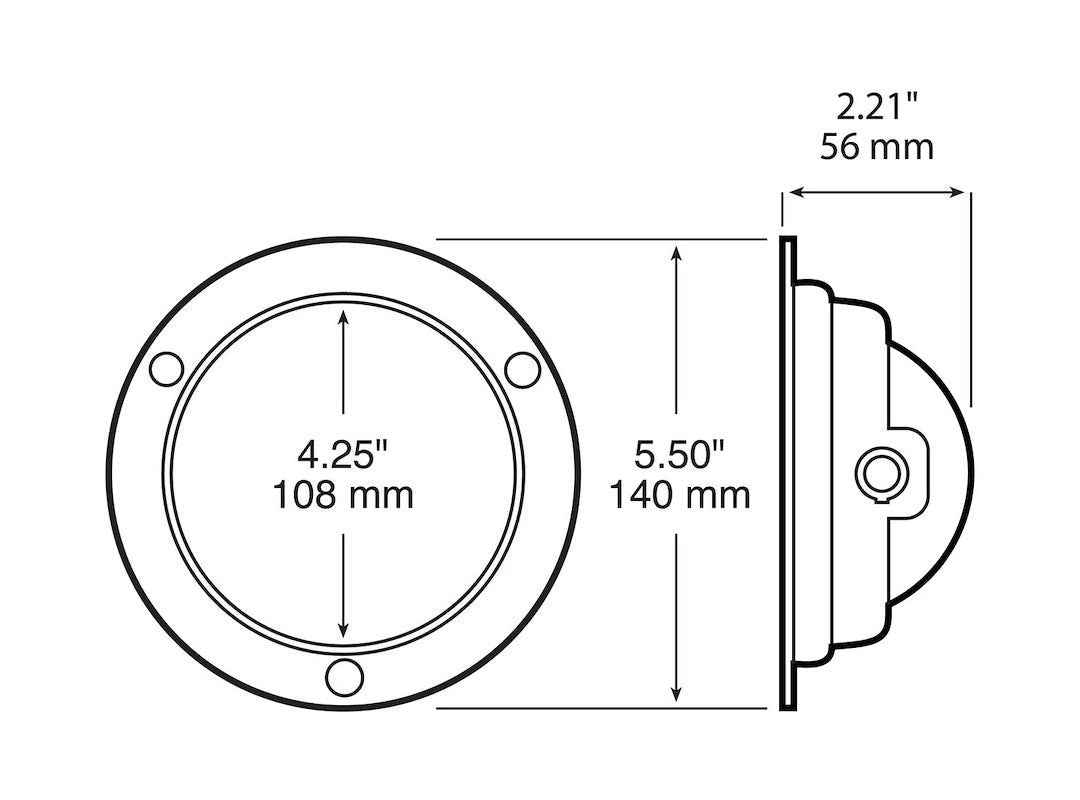 Peterson V413 Red 4-Inch Flush-Mount Reflex Combination Lamp
