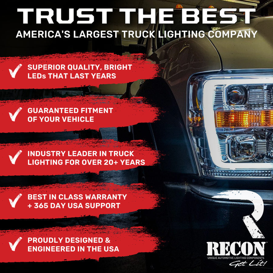Recon 264443bkhpwh High-Power OLED Replacement Cab Lights
