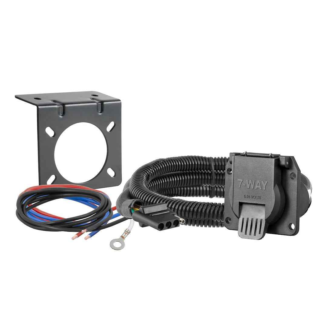 CURT 58980 Dinghy Adapter from 4-Flat to 7-Way RV Blade